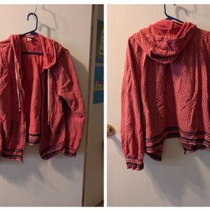 Mossimo Supply Co. Coral Patterned Bomber Jacket